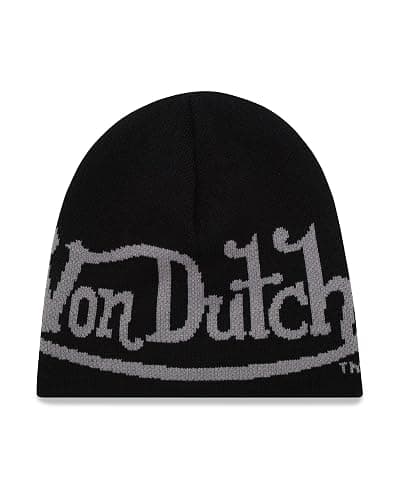 Von Dutch Womens Beanie Hat - Soft Cuffed Knitted Skull Cap Graphic Winter Beanie for Women with Embroidered Logo - Image 1