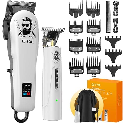 GTSPro Hair Clippers for Men, Clippers and Trimmers Set, Barber Clippers, Electric Hair Trimmer with Box, Gifts for Men White - Image 1