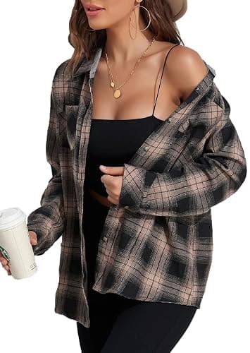 KevaMolly Plaid Flannel Shirts for Women Loose Fit Boyfriend Button Down Shirt Long Sleeve Casual Flannel Blouse Tops - Image 1