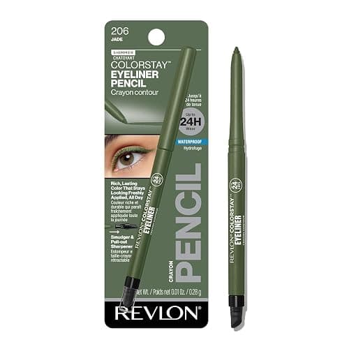 Revlon ColorStay Pencil Waterproof Eyeliner, Smudge-Proof, Eye Makeup with Built-In Sharpener, Stocking Stuffer for Women, 206 Jade, 0.01 oz - Image 1