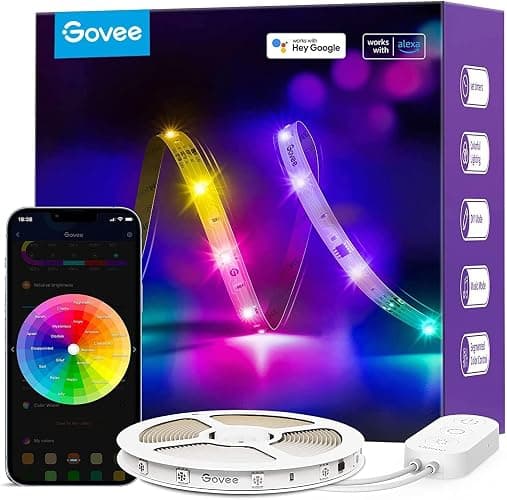 Govee RGBIC LED Light 5m, Compatiable with Alexa Smart Strip Lights | Compatible with Alexa and Google Assistant, WiFi Smart Strip Lights, Color Changing, Music Sync, For Bedroom Party Decor - Image 1