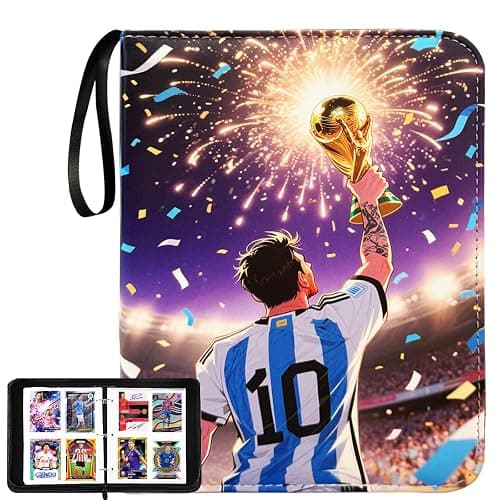 Soccer Card Binder with Sleeves 400 Pockets, Trading Card Holder Gifts for Soccer Card Collectors, 50 Sleeves Card Storage Organizer - Image 1