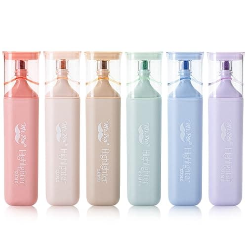 Mr. Pen- Highlighters Pastel Assorted Colors for Books, 6 Pack, Morandi Colors, Chisel Tip, Back to School Supplies - Image 1