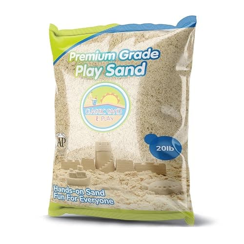 Classic Sand and Play Sand for Sandbox, Table, Therapy, and Outdoor Use, 20 lb. Bag, Natural, Non-Toxic, Wet Castle Building for Creativity and Stimulates Sensory Skills - Image 1