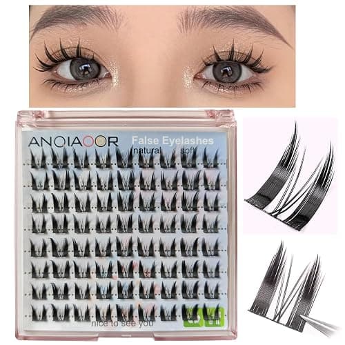 Cat Eye Manga Lashes Falsche Wimpern Künstliche Natürliche Look, C Curl Cateye Fake Lashes, 3D Natural False Eyelashes 12 Paar Katzenauge Hybrid Wispy Volumen Wimpern Extensions - Image 1
