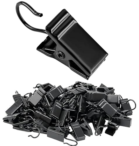 Light Clips Hanging Hooks Clip: 50 Pack Outdoor Hanging Lights Clips - Heavy Duty Metal Camper Awning String Party Light Hook for Canopy Tent Tapestry Clamps - Image 1