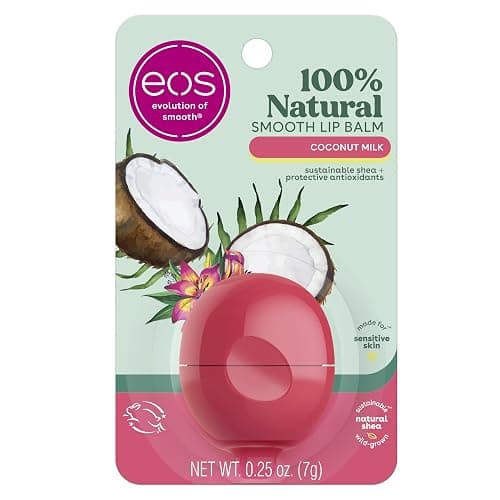 eos 100% Natural Lip Balm - Coconut Milk, All-Day Moisture, Dermatologist Recommended for Sensitive Skin Care, Lip Care Products, 0.25 oz - Image 1