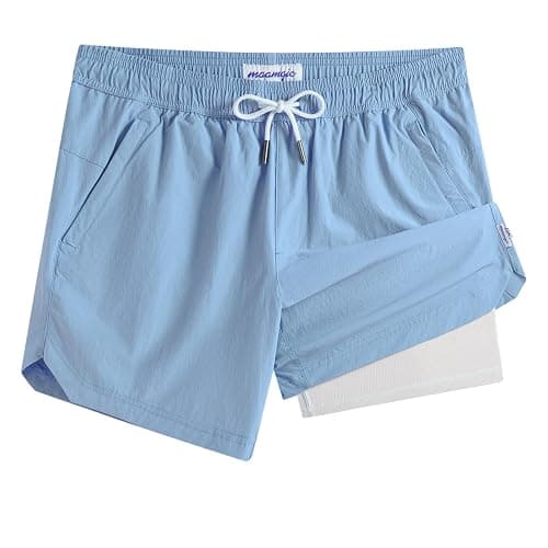 maamgic Mens Swim Trunks 5" with Compression Liner Stretch Quick Dry Swim Shorts Swimming Trunks Bathing Suits - Image 1