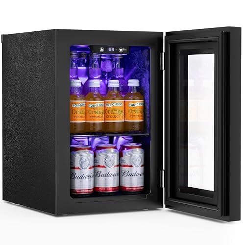 Antarctic Star 18L Beverage Refrigerator Cooler 24Can, Mini Fridge with Quiet Compressor, LED Light,Freestanding Small Fridge with Electronic Temperature Control for Home and Bar(40-61 ℉) - Image 1