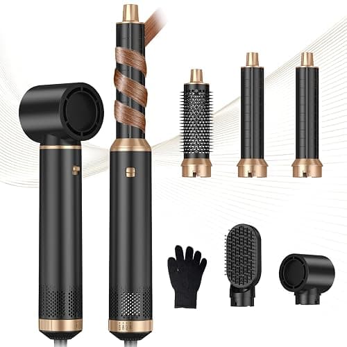 Hair Dryer Brush 5 in 1, Negative Ion Blow Dryer Brush Set Upgrade Hot Air Brush As A Gift for Straight/Curl/Drying/Smoothing Air Styler Curling Wrap Air Curler, Curling Iron Hair Styling Tools - Image 1