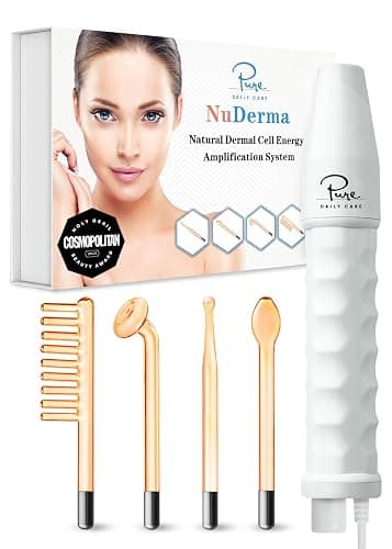 Pure Daily Care NuDerma Handheld Skin Therapy Wand Machine w/Neon – Anti-Aging - Skin Tightening - Wrinkle Reducing - Dark Circles – Clarifying - Hair & Scalp Stimulator - Image 1