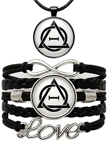GNAYOAHLI Therian, Therian Stuff, Therian Necklace—Bracelets: Unique Animal Spirit Logo Pendant and Adjustable Handmade Leather Band, Gift for Therians and Animal Lovers - Image 1
