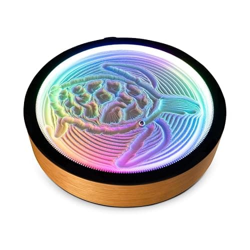 Oasis Mini Kinetic Sand Art, Real Bamboo, Zen Stress Relief, iOS and Android Compatible, with Smart LED Lighting - Image 1