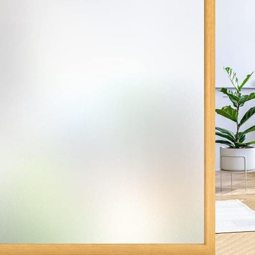 rabbitgoo Window Film Privacy Film for Glass Windows 44.5x200 cm, Frosted Glass Sticker Static Cling without Glue for Bathroom Home Office Matt - Image 1