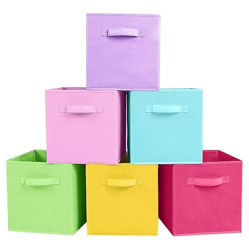 ShellKingdom Foldable Fabric Storage Cubes And Cloth Organizer Drawer For Closet And Toys, 6 Pack (6 Colors) - 6 Colors - 6 - Image 1