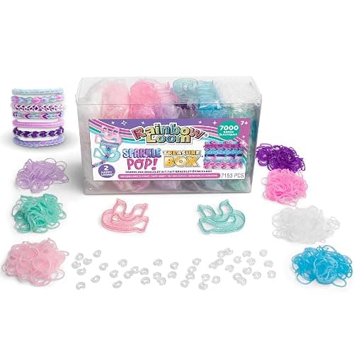 Rainbow Loom: Treasure Box - Sparkle Pop! Edition - DIY Bands Bracelet Kit, 7000 Color Rubber Bands, 2 Happy Looms, Jewelry Crafting Activity, Kids 7+ - Image 1