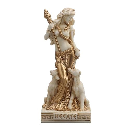 Veronese Design 3 5/8 Inch Greek Goddess Hecate Resin Hand Painted White Gold Miniature Figurine - Image 1