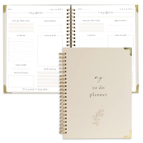 Beautiful To Do List Notebook - Aesthetic Daily Planner to Easily Organize Your Tasks And Boost Productivity - Stylish Undated Planner And School or Office Supplies For Women - Beige - Image 1