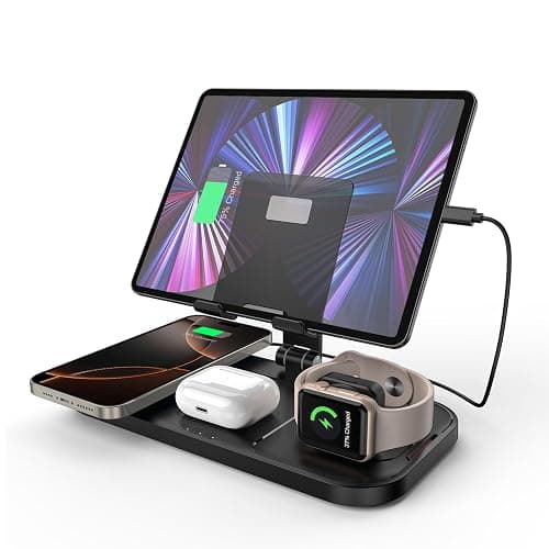 Wireless Charger 4 in 1 for Apple Charging Station for iPhone 16 Pro Max/15/14 Series, AirPods Pro 2, iPad Stand, Watch Charger for iWatch Series 10/9/8, Wireless Charging Station for Multiple Devices - Image 1
