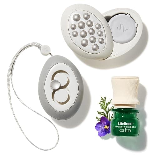 Lifelines Scent-Infused Grounding Stones, 2-Pack, Flow Pack - Portable Fidgets for Adults with Essential Oil Blend & Diffusion Stones for Sensory Immersion - Calming Waterless Passive Diffuser - Image 1