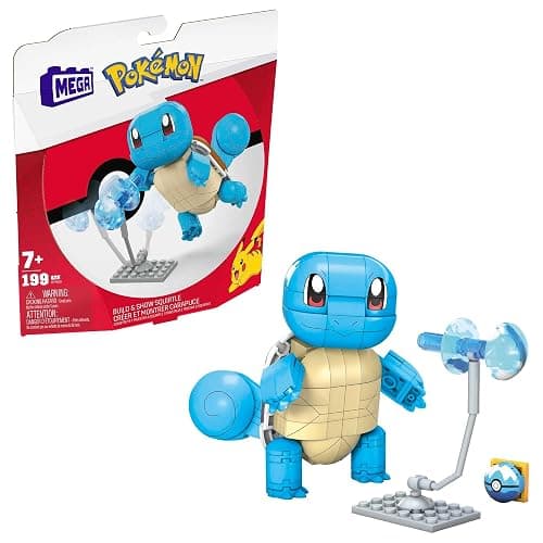 MEGA Pokémon Building Toys Set Build & Show Squirtle with 199 Pieces, Articulated and Poseable, 4 Inches Tall, for Kids - Image 1