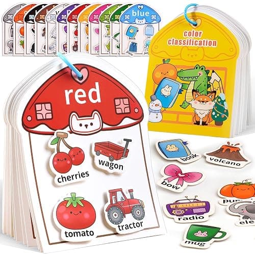 Montessori Busy Book Color Sorting Toys for Toddlers 2-4, Educational Preschool Learning Activities for Kids, Sensory Fine Motor Matching Games for 3 Year Old Boys Girls Gifts - Image 1