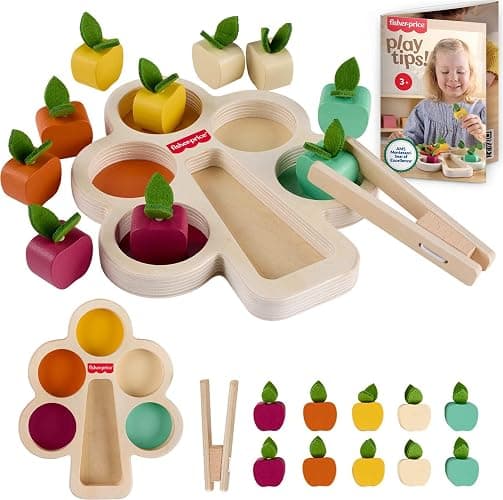 Fisher-Price Wood Montessori Toy Sorting Tree, American Montessori Society Seal of Excellence, Wooden Learning Activity Puzzle & Expert Play Tips for Preschool Kids Ages 3+ Years (Amazon Exclusive) - Image 1