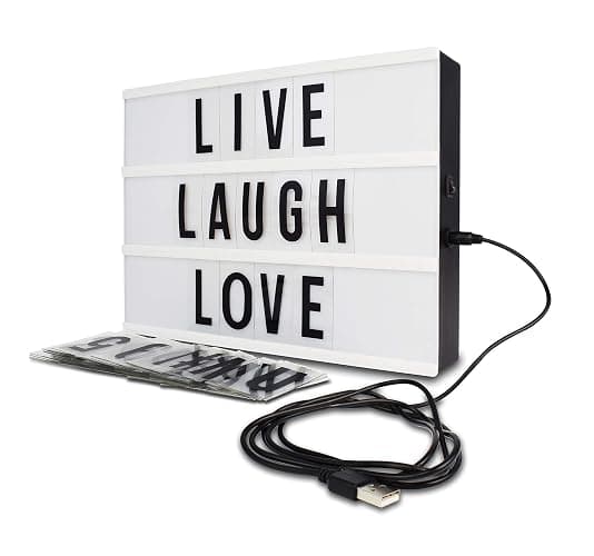 Northpoint Cinema Style 10-LED Home Decor Large Light Box with 109 Letters and Characters, Wall Mounted or Tabletop, Battery or USB Powered, White - Large - Image 1