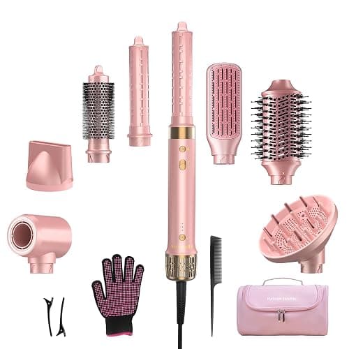 Mythsight StyleVibe 8-in-1 Air Styler, Hair Dryer & Blow Dryer Brush with Travel Case - Auto Wrap Curls (L/R), Fast Drying, Thermal Round Brush for Smooth Blowouts & Frizz-Free Volume, No Heat Damage - Image 1
