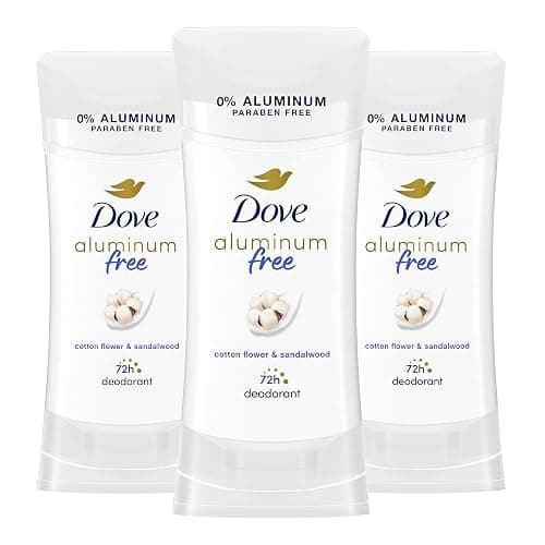 Dove Aluminum Free Deodorant for Women 3 Count Cotton Flower & Sandalwood 72 hour odor protection 2.6 oz - Image 1