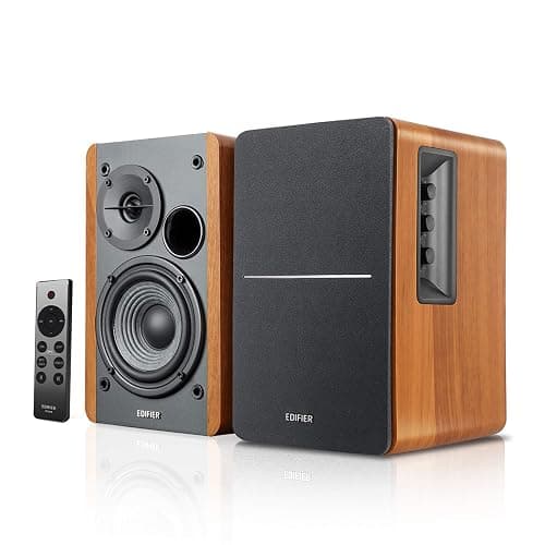 Edifier R1280DBs Active Bluetooth Bookshelf Speakers - Optical Input - 2.0 Wireless Studio Monitor Speaker - 42W RMS with Subwoofer Line Out - Wood Grain - Image 1
