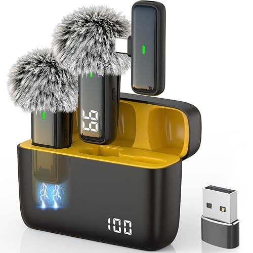 NPTCL Wireless USB Microphone for PC Laptop iPhone 16/15 Android Phone - Noise Canceling Lapel Lavalier Mic with 24H Charging Case for Video Recording Vlog TikTok Podcast Live Streaming (USB & USBC) - Image 1
