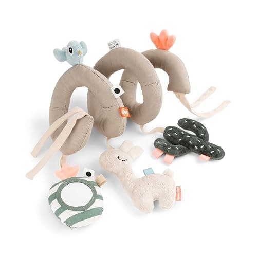 Done by Deer Lalee Sand Activity Spiral Baby Toy - Sensory Cactus, Mirror, and Crinkle Sound for Cots, Car Seats, Strollers, and Prams - Perfect Travel Companion - Image 1
