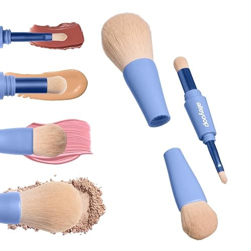 Alleyoop Overachiever 4-in-1 Travel Makeup Brush Set – Powder, Blending, Precision & Complexion Brushes – Mini Makeup Brush for Women, Vegan, Multi-Use & Travel-Friendly Makeup Tool - Image 1