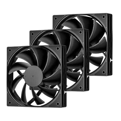 DARKROCK 3-Pack 120mm Black Computer Case Fans High Performance Cooling Low Noise 3-Pin 1200 RPM Hydraulic Bearing Quiet Long life Up to 30,000 hours 5 Years After-sales Service - Image 1