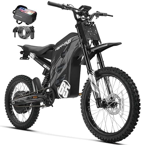 HAPPYRUN G300 Pro Electric Dirt Bike for Adults, 72V 30Ah Battery, 6500W Motor, 50 MPH Speed, 70 Mile Range, 350 Lbs Load Capacity, Hydraulic Brakes Black (Orange) - Image 1