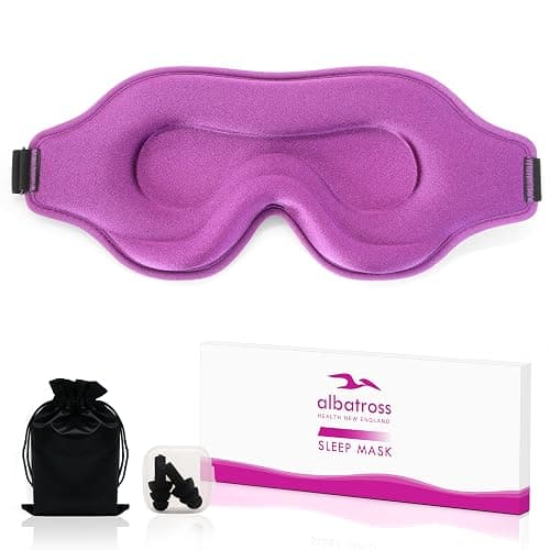 Sleep Eye Mask for Men Women, Lash Extensions 3D Sleeping Mask, Travel Blackout Night Blindfold Eye Shade Cover with Adjustable Strap (Purple-3D) - Image 1