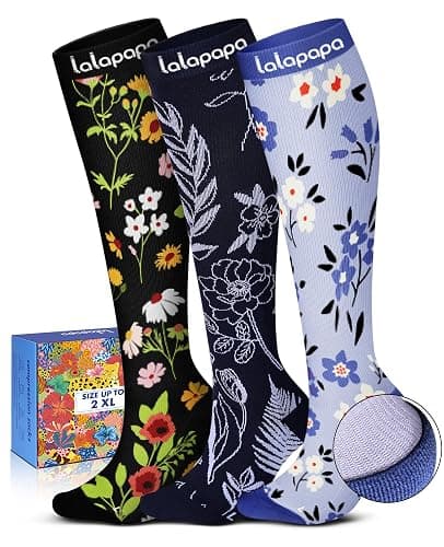 Lalapapa Cute Compression Socks for Women - 3 Pairs 20-30 mmHg Graduated Support Lightweight for Daily Wear Travel Nurse - Image 1