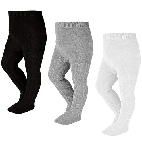 EPEIUS Baby Girl Tights Thick Cable Knit Leggings Stockings Cotton Pantyhose for Newborn Infant Toddler 3/4/5/6 Pack - Image 1