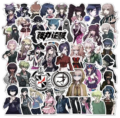 Danganronpa Anime Stickers Manga Character Decals for Kid Teen Adult 50PCS | Waterproof Vinyl Danganronpa Anime Sticker for Water Bottle Laptop Skateboard Journal Phone Cool Gifts Decals Party Supplies - Image 1