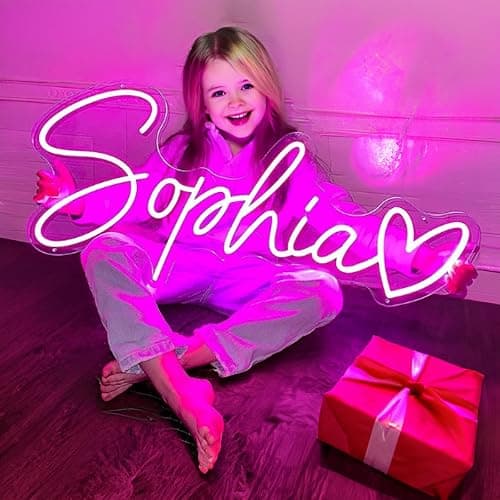 Lovewenying Custom Neon Signs, Neon Sign Customizable for Wall Decor, Personalized Neon Signs for Wedding, Neon Lights Signs for Family Birthday Bar Party Night Light, Company Logo Shop Name Business LED Signs - Image 1