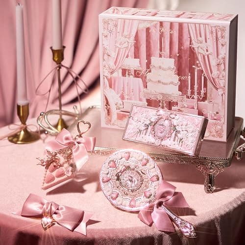 Flower Knows Strawberry Cupid 5-Piece Makeup Gift Box Set-Berry Enchanted Garden, Lip Cream + Solid Perfume + Pocket Mirror + Folding Gift Box(02 Berry Enchanted Garden Set Set) - Image 1