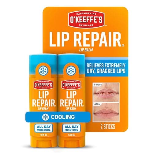 O'Keeffe's Lip Repair Lip Balm With Cooling Relief for Dry, Cracked Lips - Stick (2 Pack) - Moisturizer for Very Dry Lips - Image 1