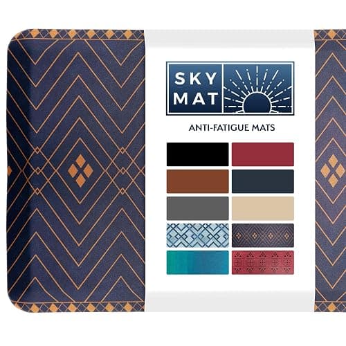 Sky Solutions Anti Fatigue Floor Mat - 3/4" Thick Cushioned Kitchen Rug, Standing Desk Mat - Comfort at Home, Office, Garage - Non Slip, Durable and Stain Resistant (20" x 32", Indigo) - Image 1