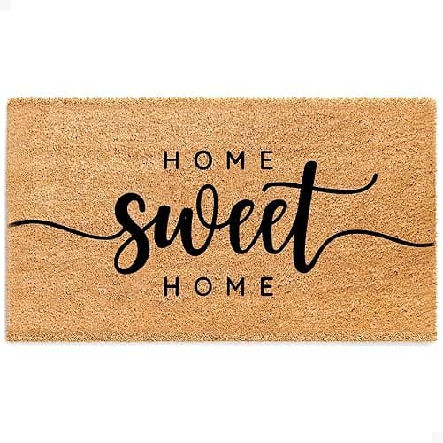 THEODORE MAGNUS Door Mat - Welcome Mat for Front Door with Non-Slip Backing - Durable Coir Doormat - Perfect for Outside Entrance and Entryway Matt - Outdoor/Indoor - Sweet Home - 17" x 30" - Image 1