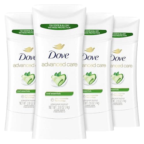Dove Advanced Care Antiperspirant Deodorant Stick Cool Essentials 4 ct for helping your skin barrier repair after shaving 72 hour odor control and sweat protection with Pro Ceramide Technology 2.6 oz - Image 1