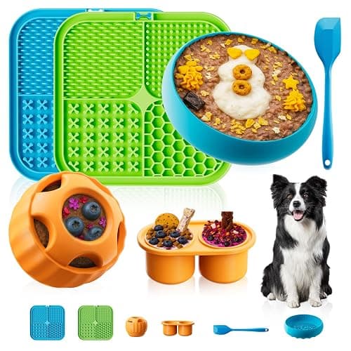 KILIN Dog Enrichment Toys 6 Pack - Dog Toys to Keep Them Busy, Lick Mat, Ball & Bowl with Peanut Butter, Frozen Treat Puzzle Dispenser for Anxiety Relief, Reduce Boredom, Perfect for Bathing Grooming - Image 1