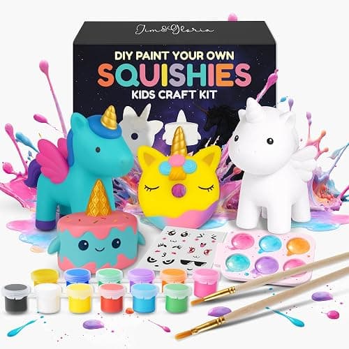 Jim&Gloria Paint Your Own Squishies, Jumbo Squishy Gifts for Girls and Boys 8 9 10 11 12 13 14, Arts and Crafts for Kids, Party Favors for Birthday, Christmas Gift for Kids, Pack of 3 - Image 1