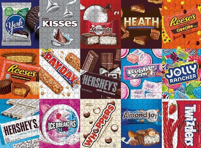 Buffalo Games - Hershey's- Hershey Candy Grid - 1000 Piece Jigsaw Puzzle for Adults - Challenging Puzzle Perfect for Game Nights - Finished Size is 26.75 x 19.75 - Image 1