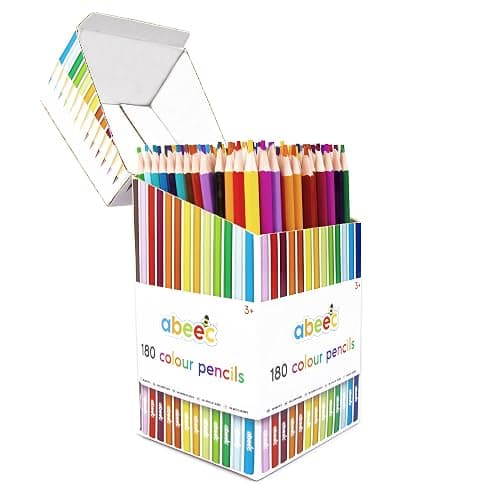 abeec 180 Colouring Pencils | Bulk Coloured Pencil Set | Classroom & School Supplies | Art Pencils for Kids & Adults | Hexagonal Barrel | Pre-Sharpened Drawing & Sketching Pencils - Image 1